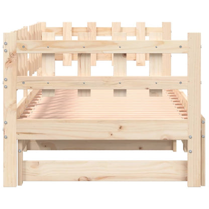 Solid Wood Pull-out Day Bed Frame - Fits 2x(90x190) cm Mattresses