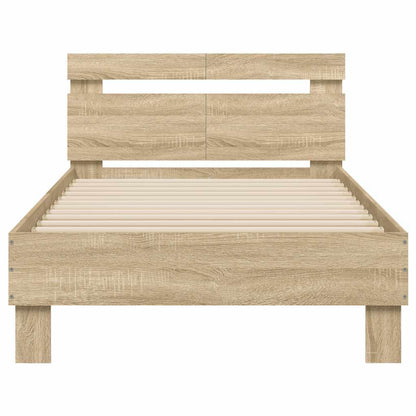 Bed Frame without Mattress with Headboard Sonoma Oak 100x200 cm