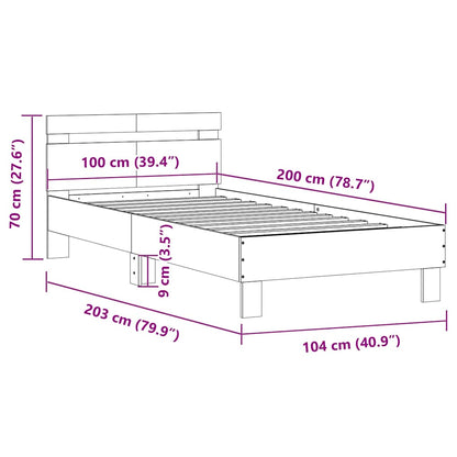 Bed Frame without Mattress with Headboard Sonoma Oak 100x200 cm