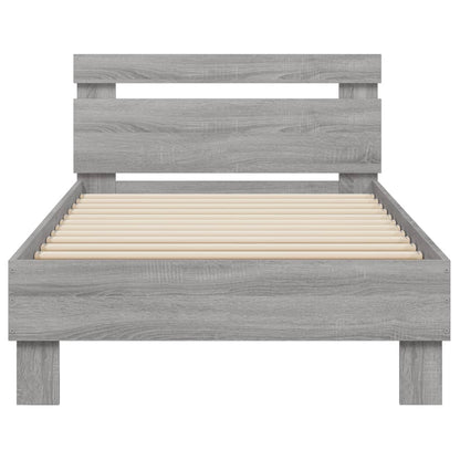 Grey Sonoma Bed Frame with Headboard - 90x200 cm, No Mattress