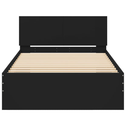 Black Metal Bed Frame with Headboard 100x200 cm (No Mattress)