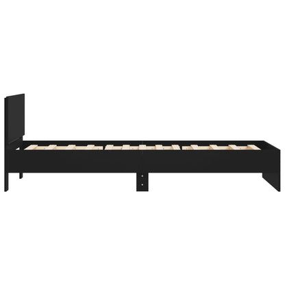 Black Metal Bed Frame with Headboard 100x200 cm (No Mattress)