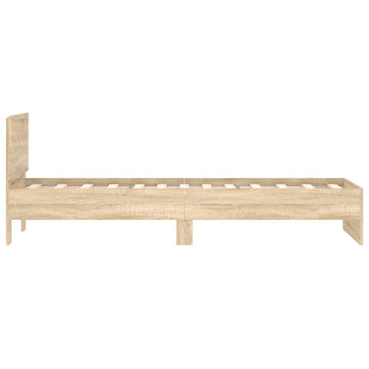 Sonoma Oak Bed Frame with Headboard 90x200 cm - No Mattress Included