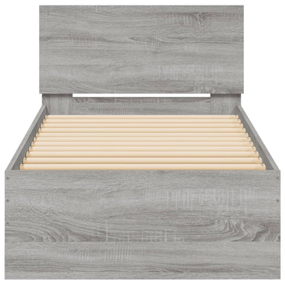 Grey Sonoma Bed Frame with Headboard 90x200 cm - No Mattress Included