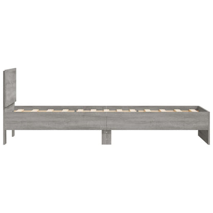 Grey Sonoma Bed Frame with Headboard 90x200 cm - No Mattress Included