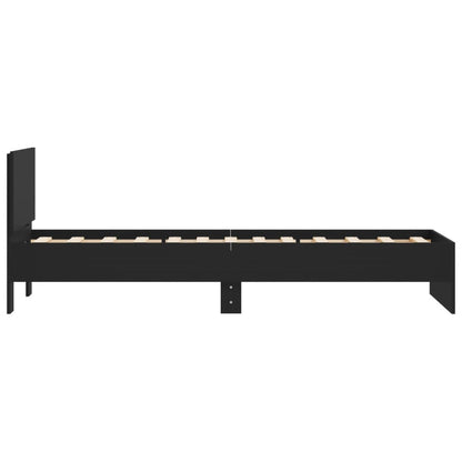 Black Metal Bed Frame with Headboard 90x190 cm Single