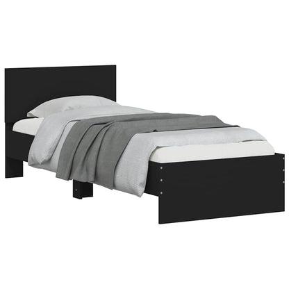 Compact Black Metal Headboard Bed Frame 75x190 cm – Small Single
