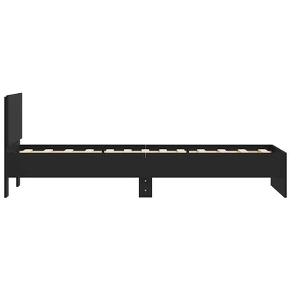 Compact Black Metal Headboard Bed Frame 75x190 cm – Small Single
