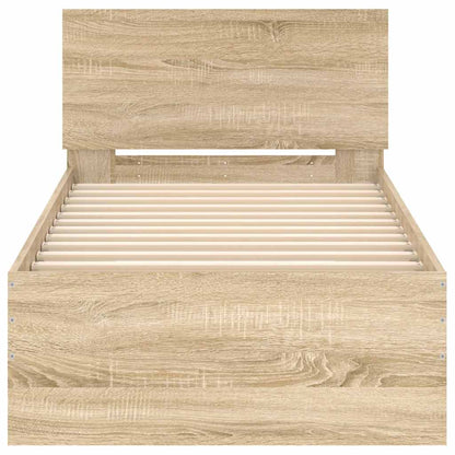 Sonoma Oak Small Single Bed Frame w/ Headboard 75x190 cm
