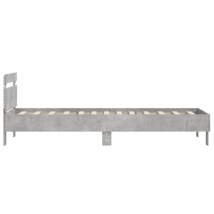 Concrete Grey LED Bed Frame 100x200 cm - Modern & Stylish Design