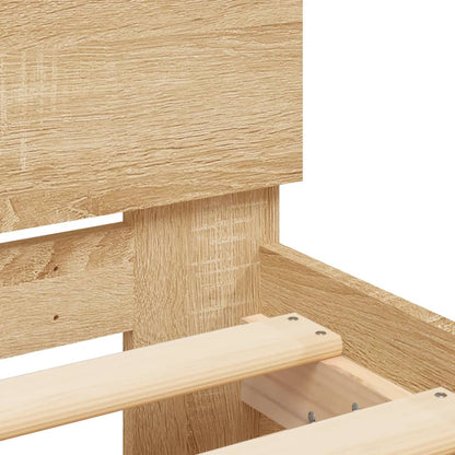Sonoma Oak Bed Frame 90x200 cm with LED Lights (No Mattress)