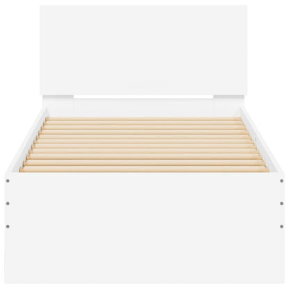 White LED Bed Frame, 90x190cm, Single, No Mattress, Modern Design