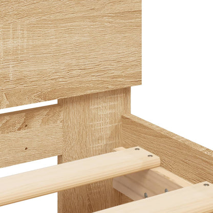 Sonoma Oak Bed Frame with LED Lights 90x190 cm - Single