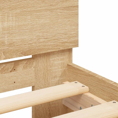 Sonoma Oak Small Single Bed Frame 75x190 cm with LED Lights