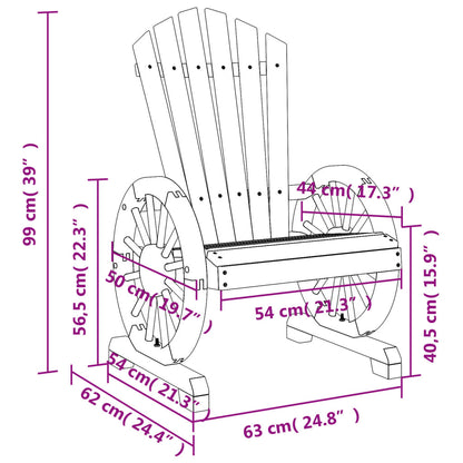 Solid Wood Fir Garden Adirondack Chairs Set of 2 - Durable & Stylish