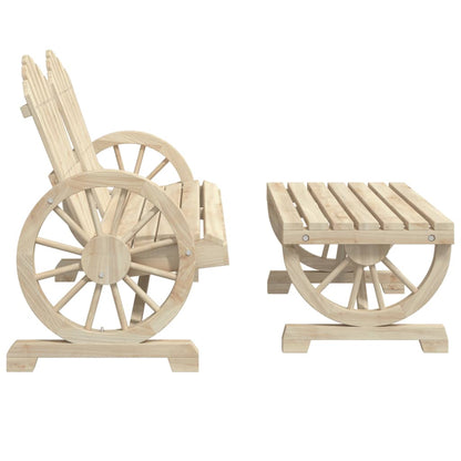 Solid Fir Wood 2-Piece Garden Lounge Set - Elegant Outdoor Relaxation