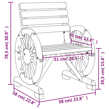 Solid Fir Wood Garden Chair 58x58x78.5 cm: Durable Outdoor Seating
