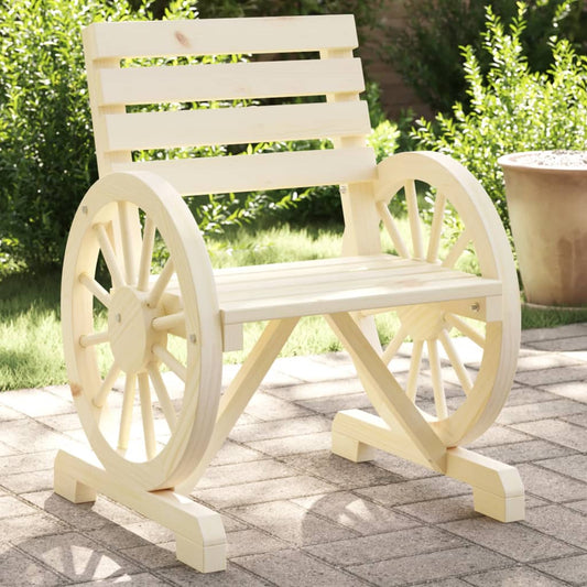 Solid Wood Fir Garden Chairs Set, 2 pcs, 58x58x78.5 cm