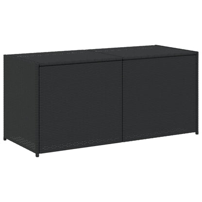 Black Poly Rattan Garden Storage Box - 283L Capacity