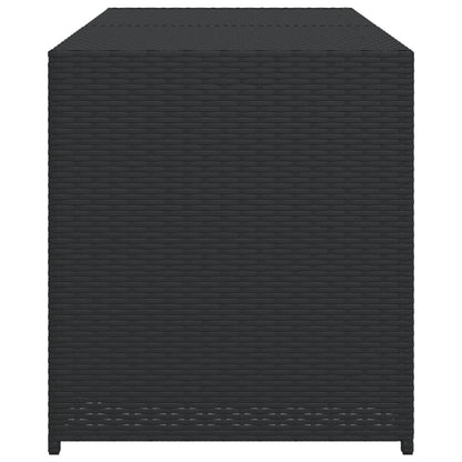 Black Poly Rattan Garden Storage Box - 283L Capacity