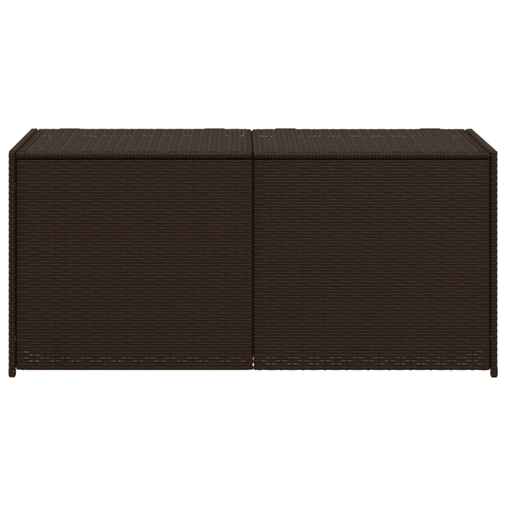 Brown Poly Rattan Garden Storage Box - 283L Capacity