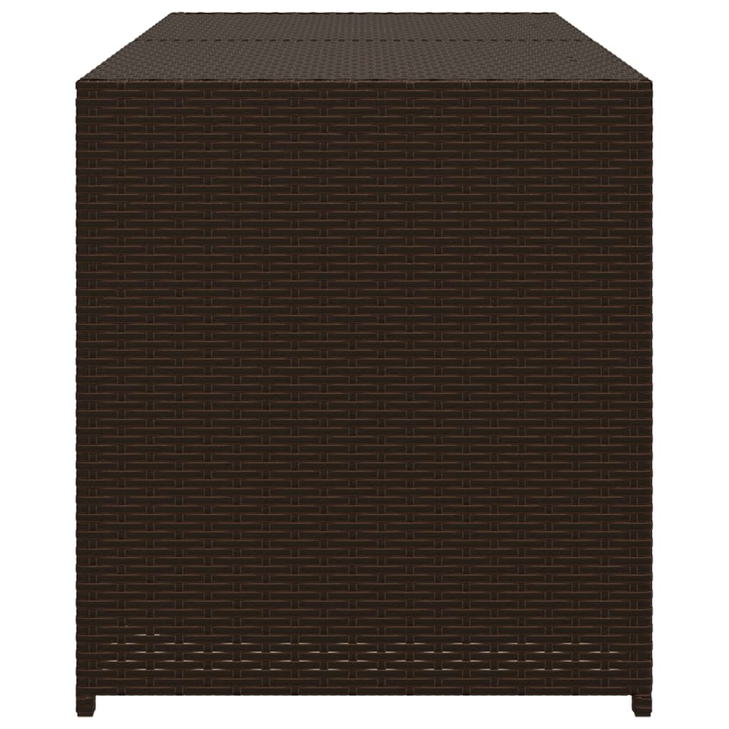 Brown Poly Rattan Garden Storage Box - 283L Capacity