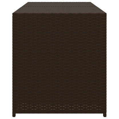 Brown Poly Rattan Garden Storage Box - 283L Capacity