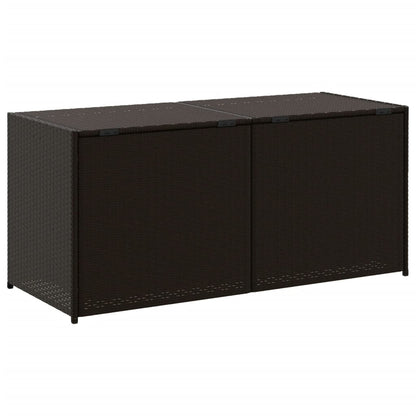 Brown Poly Rattan Garden Storage Box - 283L Capacity