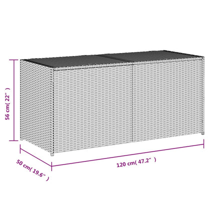 Brown Poly Rattan Garden Storage Box - 283L Capacity