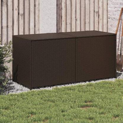 190L Poly Rattan Garden Storage Box on Wheels - Black