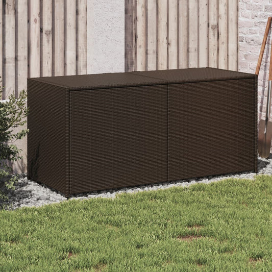 Brown Poly Rattan Garden Storage Box - 283L Capacity
