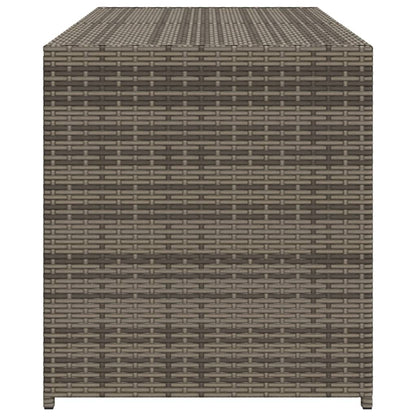 Grey Poly Rattan Garden Storage Box - 283L Capacity