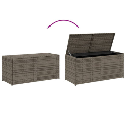Grey Poly Rattan Garden Storage Box - 283L Capacity