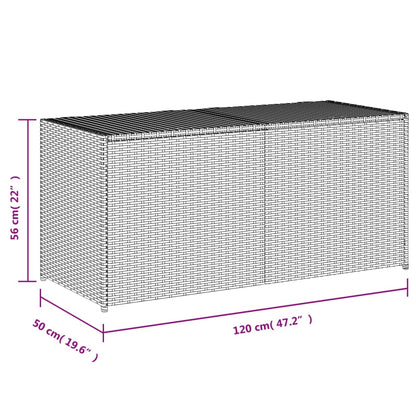 Grey Poly Rattan Garden Storage Box - 283L Capacity