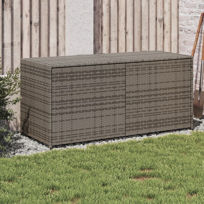 190L Poly Rattan Garden Storage Box on Wheels - Black