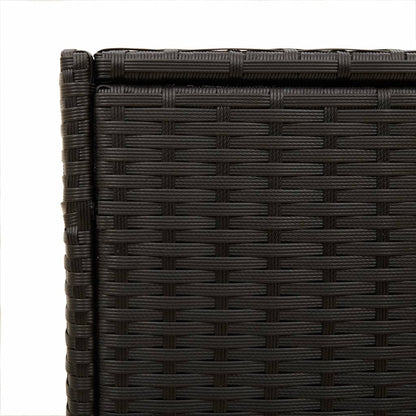 Black Poly Rattan Garden Storage Box 283L with Wheels
