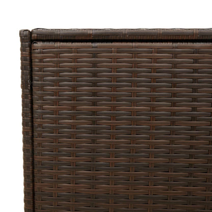 Brown Poly Rattan Garden Storage Box with Wheels - 283L Capacity