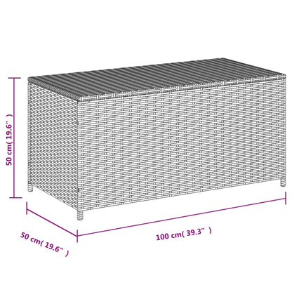 Beige Poly Rattan Garden Storage Box - 190L Capacity