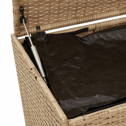 190L Poly Rattan Garden Storage Box on Wheels - Black
