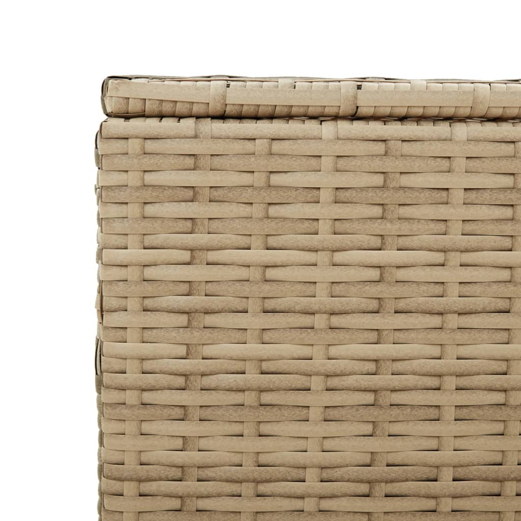 190L Poly Rattan Garden Storage Box on Wheels - Black