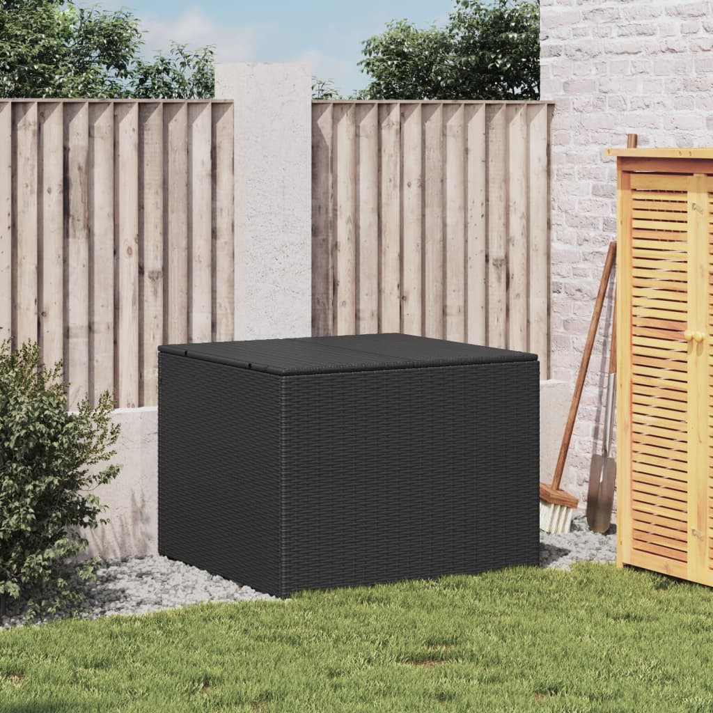 Black Poly Rattan Garden Storage Box 291L - Stylish & Durable