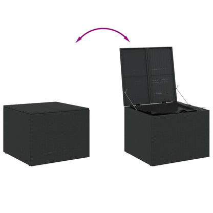 Black Poly Rattan Garden Storage Box 291L - Stylish & Durable
