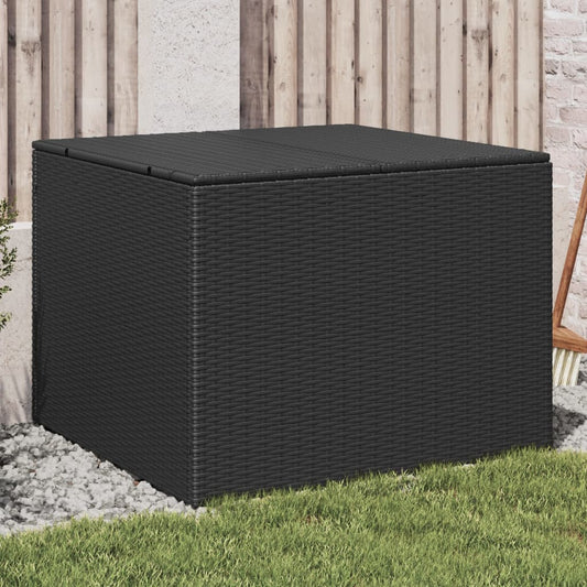 Black Poly Rattan Garden Storage Box 291L - Stylish & Durable