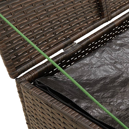 Brown Poly Rattan Garden Storage Box, 291L Capacity