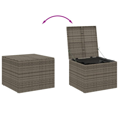 Stylish Grey 291L Poly Rattan Garden Storage Box