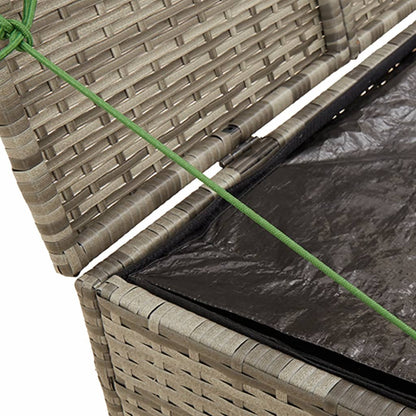 Stylish Grey 291L Poly Rattan Garden Storage Box