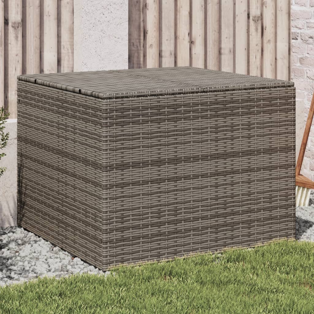 190L Poly Rattan Garden Storage Box on Wheels - Black