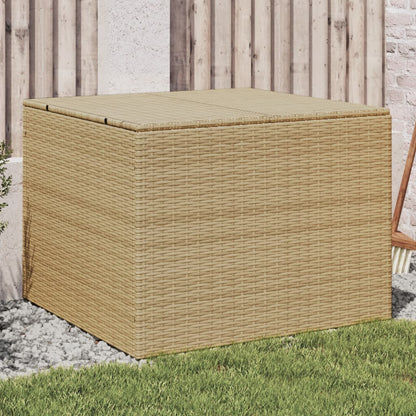 190L Poly Rattan Garden Storage Box on Wheels - Black