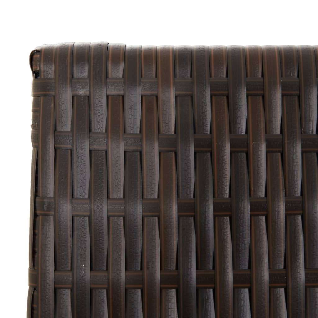 4-Panel Brown Poly Rattan Room Divider - Stylish & Versatile Decor