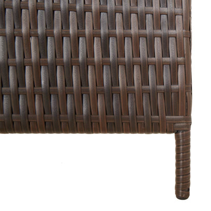 4-Panel Brown Poly Rattan Room Divider - Stylish & Versatile Decor